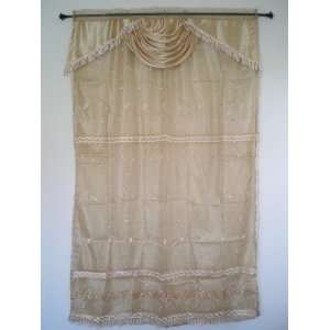   curtain / panel / drape with valance and sheer lining