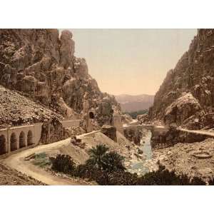 Vintage Travel Poster   The ravine III El Cantara Algeria 