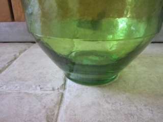 LARGE MID CENTURY MODERN DECORATIVE GREEN GLASS FLOOR VASE DANISH 60S 