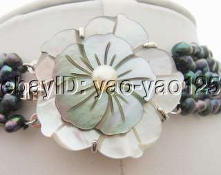   multi shape pearl, faceted agate, black shell flower, good quality