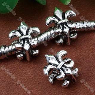   Navy Stamp Fleur De Lis European Beads Fit Charms Bracelet  