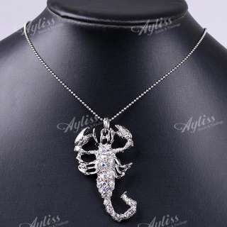 Silver Plate Crystal Scorpion Pendant For Necklace 1P  