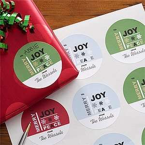  Personalized Christmas Gift Labels   Merry, Joy, Peace 