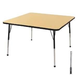   Maple Square Adjustable Activity Table with Black Edge and Black