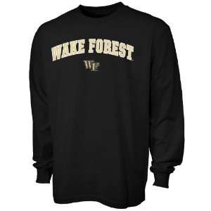  Wake Forest Demon Deacons Black Arch Letter Long Sleeve T 
