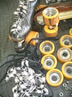   Men RIEDELL indoor Speed SKATES, wheels, parts, KEY, laces accessories