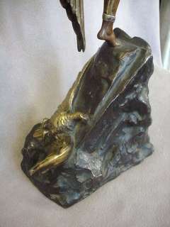 Antique Indian girl bronze statue, Bourainne # as/3257  