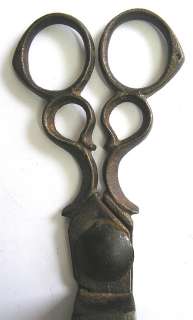 ANTIQUE CANDLE SNUFFER SCISSORS c1700s FORGED STEEL  