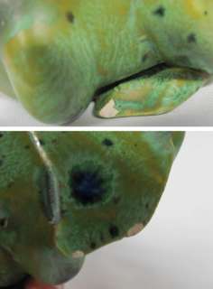 Vintage Ceramic Green and Blue Kitchen Sponge Holder Frog Z  