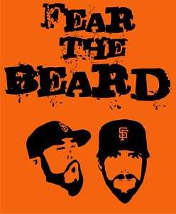 FEAR THE BEARD Brian Wilson SF Giants T SHIRT  