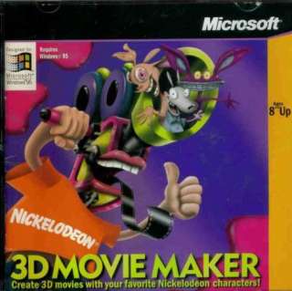 MS Nickelodeon 3D Movie Maker PC CD create your own  