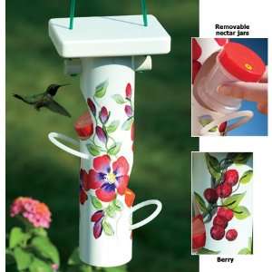  Hand Painted Hummingbird Feeder Color Berry Patio, Lawn 