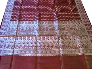 Spectacular shimmering Sienna with deep Maroon borders Silk Blend 