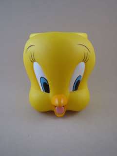 Looney Tunes TWEETY BIRD 3D FACE CUP MUG Plastic Applause Vintage 