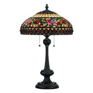  Quoizel Victorian Rose Tiffany 3 Light Table Lamp