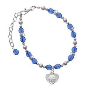   in Heart Blue Czech Glass Beaded Charm Bracelet [Jewelry] Jewelry