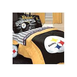  NFL Pittsburgh Steelers   4pc Football Comforter + Bed 