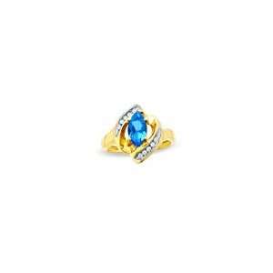  ZALES Marquise Blue Topaz and Diamond Accent Ring in 10K 
