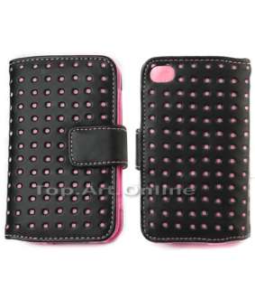 Soft PU Leather Case Cover Protector Wallet Pouch for iPod Touch 4 4th 