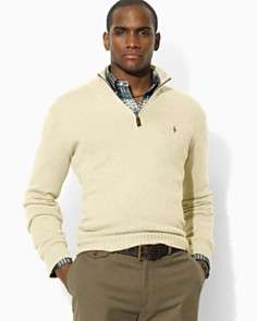 Polo Ralph Lauren Long Sleeved Half Zip Mockneck Pullover Sweater