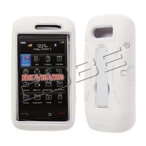 Torch 9850 9860 9870 Solid White Skin with White Cover and Kick Stand 