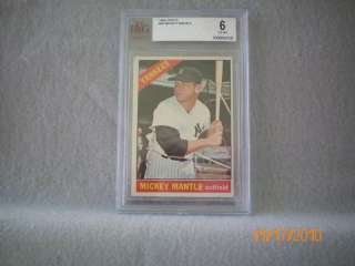 MICKEY MANTLE 1966 TOPPS #50 GRADED CARD (DECEASED HALL OF FAME 