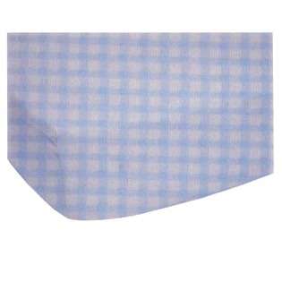 SheetWorld Round Crib Sheet   Blue Gingham Jersey Knit   Made In USA 
