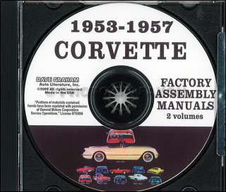 Corvette Assembly Manual on CD 1953 1954 1955 1956 1957 Chevrolet 