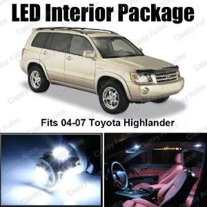  Toyota Highlander White Interior LED Package (6 Pieces 