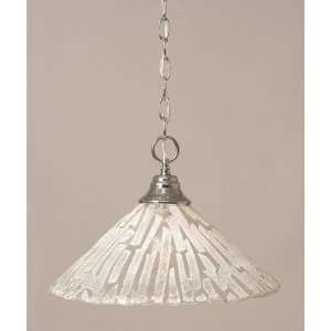   Downlight Pendant with Italian Ice Glass in Chrome