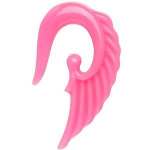  2 Gauge Pink Acrylic Angel Wing Hanger Plug Body Candy Jewelry