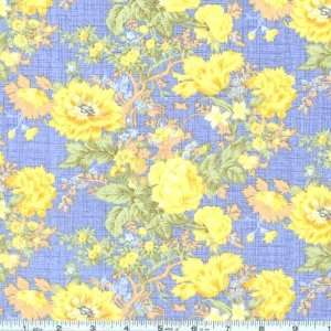  45 Wide True Blue Floral Blue Fabric By The Yard 
