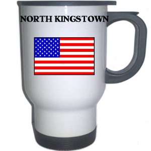 US Flag   North Kingstown, Rhode Island (RI) White Stainless Steel Mug
