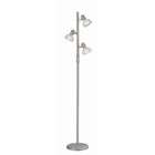 Lite Source Floor Lamp with Clear Glass Tray Table in Polished Steel 