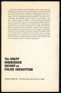 KNAPP COMMISSION REPORT POLICE CORRUPTION NYPD 1972  