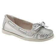 Bongo Girls Leticia Glitter Boat Shoe   Silver 