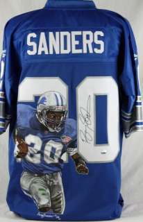   SANDERS AUTHENTIC SIGNED HAND PAINTED JERSEY MOUNTED MEMORIES  