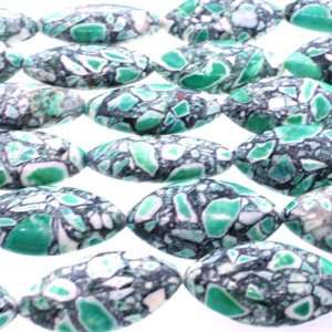 Mosaic Magnesite   Turquoise  Marquise Plain   15mm Height, 30mm 