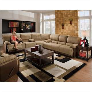 Catnapper Clayton 3 Piece Sectional Sofa in Camel and Chocolate 
