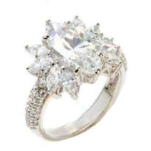   Sterling 4.68ct Absolute Marquise Cut Cocktail Ring 9  w/ Box