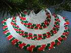   & Green Hand Made Crocheted Christmas Tree Skirt   NEW   34 across