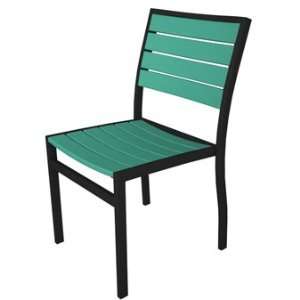   Euro Side Chair Pair with Black Frame in Aruba