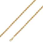 IceNGold 10K Yellow Gold Hollow Rope Chain Necklace with Lobster Clasp 