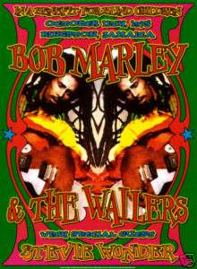 Bob Marley & Steve Wonder Jamaica Concert Poster 1975  