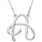 JewelryWeb Sterling Silver Fashion Script Initial Necklace a 16 Inch