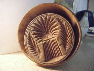 NICE Antique Sheaf of Wheat Stalk Wooden Butter Mold   