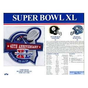  Super Bowl 40 Patch and Game Details Card 