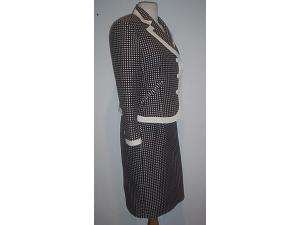 SO CUTE Bern & Mort black white dot cotton skirt suit 8  