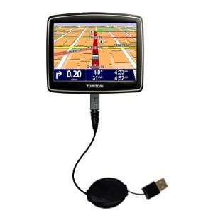  Retractable USB Cable for the TomTom XL 340 with Power Hot 