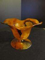 Murano Glass Small GOLD COMPOTE THIN Ann Primrose Cristalleria Darte 